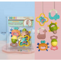 Набір брязкалець JHD 225 (144/2) 6 штук, гумові елементи, в пакеті