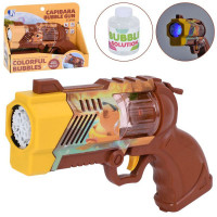 Мильні бульбашки P82138C (36шт) пістолет(капібара), 21,5см, світло, запаска 7-4,5см, 2 види, на бат-