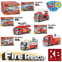 Конструктор KB 8000 (72шт) пожарна машина,від 83 до106 дет, в кор-ці, 4шт (4види) в дисплеї, 28-21-2