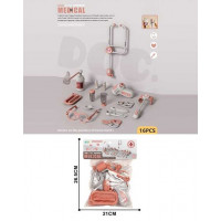 Набір лікаря YJ-H 1-34 (144/2) 16 елементів, термометр, окуляри, пляшечки, ножиці, в пакеті