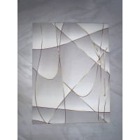 Пакет подарунковий широке дно 29*38*29см  сірий в золоті полоси