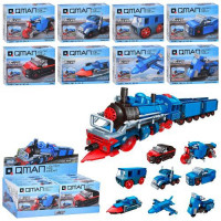 Конструктор Qman 42206 (96шт) транспорт, від 58дет, в кор-ці, 8в1(поїзд), 8шт(8видів) в дисплеї, 38-