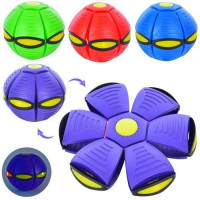 Літаюча тарілка MR 1002-3 (60шт)трансформер 22,5 см, м'яч, 4кол, світло, на бат (таб), в кульку 27-2