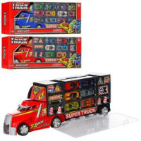 Трейлер SQ80506-AF-SQ80512-F (8шт) 48,5см, 1:64, контейнер з відділенням для машин, машинки(метал),