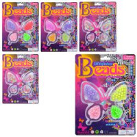 Бісер 668B2-3-4 (288шт) намистини, нитки, 5 видів, на листі, 19-26-2см