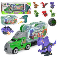 Конструктор MY5605 (24шт) на шурупах, трейлер 42см, динозаври 2шт, шуруповерт, на бат-ці, в кор-ці,5