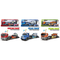 Трейлер JS202A-2CS-2D-1 (12шт) інерція, 43см, 1:16, звук, світло, машина, гумові колеса, 3 види (2ви