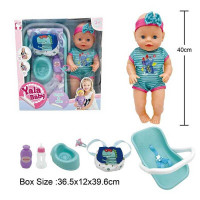 Пупс YL 2440 G-D (12) висота 40 см, п'є з пляшечки, ходить на горщик, заплющує очі, шезлонг, пляшечк