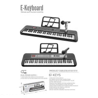 Синтезатор 328-73 (12) мікрофон, караоке, 61 клавіша, працює від мережі або батарейок, звук, підсвіч