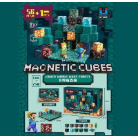 Магнітний конструктор 4108 (72) 56 кубиків, довжина ребра 2 см, платформа 10х10 см, 2 фігурки людей,