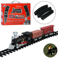 Залізниця YY-129 (18шт) локомотив, вагон 3 шт., муз., світло, бат., кор., 50-36-8,5 см.