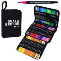 Набір для творчості MK 5766-60 (12шт) маркери, двосторонні, набір 60шт, у пеналі, 18-26,5-4см