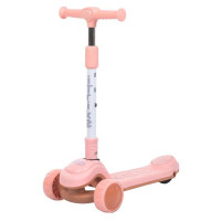 Самокат 506-pink (1шт) Maxi-big, метал+пластик, 3колесаПУ, 2колеса 110мм світло, заднє 80мм, кермо (
