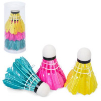 Воланчик MS 4937-3 (40шт) набір 3шт, перо, кольорові, в тубусі, 15-6,5-6,5см