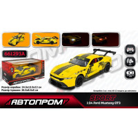 Машина АВТОПРОМ мет. арт. 661293A (12шт/2) 1:24 Ford Mustang GT3（2024, бат,світло,звук,відкр.двері,у