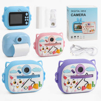 Фотоапарат-принтер C 72975 (40) кабель type-C, роз’єм для SD карти, фото, відео, ігри, рулон термопа