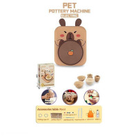 Набір для гончарства 8823 (30) електричний гончарний круг, працює від мережі, глина, фартух, фарби,