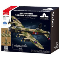 Конструктор SLUBAN M38-B1609 (4шт) військовий, літак, Lancaster, 51,7-17,3см, 1:44, 1382дет, в кор-ц