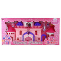 Замок 16398 B (4шт) принцессы,41-43-9см,фигурки2шт,7см,лошадь скаретой,мебель,бат,в кор,44-94-10,5см