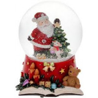 Снігова куля 559555 15см з музикою на завідн механізмі Книга Санти