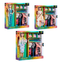 Лялька з вбранням FD0410-11-12 (18шт) 30см, шарнірна, сумки, 3 види, в кор-ці, 31-33-8см