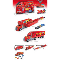 Трейлер 038-33B (18шт) ТЧ, 36,5см, 2в1(трек 89см, запуск), машинка 7см 4шт, в кор-ці, 37-23-7,5см