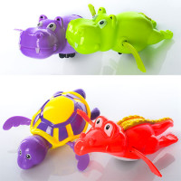 Водоплаваюча іграшка 555-6-7 (180шт) заводна, 3 види (черепаха, крокодил, бегемот), у пакеті, 14-10-