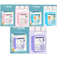 Скарбничка MK 5404 (12шт) сейф з кодом, муз.-звук(англ.), затягує купюри, ключ, 3 види, світло, на б