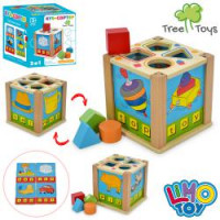 Дерев'яна іграшка Сортер MD 1853 (30шт) сортер, 4 фігури, в кор-ці, 12,5-12,5-12см