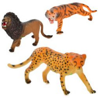 Тварина D3011(тигр36см, лев34см, гепард 37см), звук, бат-таб, в кульку,