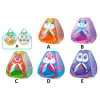 Намет MR 1584 (10шт) піраміда, 79-79-в90см, вхід на зав'язках, 2 сторони сітки, 5 видів (тварини), у