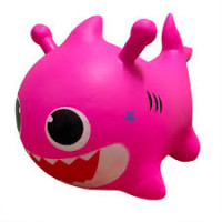 Стрибуни-тварини MS 4158 (12шт) акула, музика, світло, 1300-1350г, 5 кольорів, бат(табл), пакет, 33-