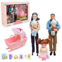 Лялька арт. 202166 (18шт/2)  бабуся та дідусь, немовля, аксес короб. 29см