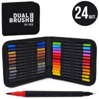 Набір для творчості MK 5766-24 (24шт) маркери, двосторонні, набір 24шт, у пеналі, 19,5-17-3см