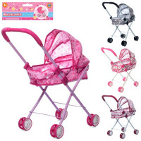 Коляска M 0354 U/R (8шт) мет, класика, подвійні колеса, 3 кольори, в в кульку 54-46-26см