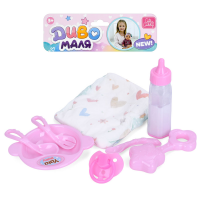 Аксесуари для ляльки YL205H-DM-UA (60шт) тарілка ложки, вилка, пляшка, брязкальце, соска, підгузник,