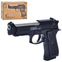 Пістолет C19 (18шт) метал, на кульках, 19см, в кор-ці, 23-16,5-4,5см