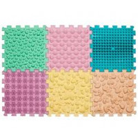 Масажний килимок «Ортек Мікс Пазли» 6 елементів ПАСТЕЛЬ, 12740