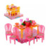 Столовая 967 (180шт) стол, 4 стула, посуда, фрукты, в слюде, 13-11-9см - 1