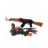 Набор военного AK-907EG (36шт) автомат55см-трещот,пистолет, маска, бинокль,фляга,на листе - 1