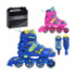 Ролики A4160-M (6шт) розсувні, шнурівка+бакля,алюм.рама, колеса ПВХ 66мм,1світло, устілка 20,5см(+2, - 1